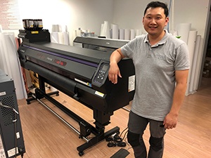 James Tran - In front of his Mimaki UCJV300-160